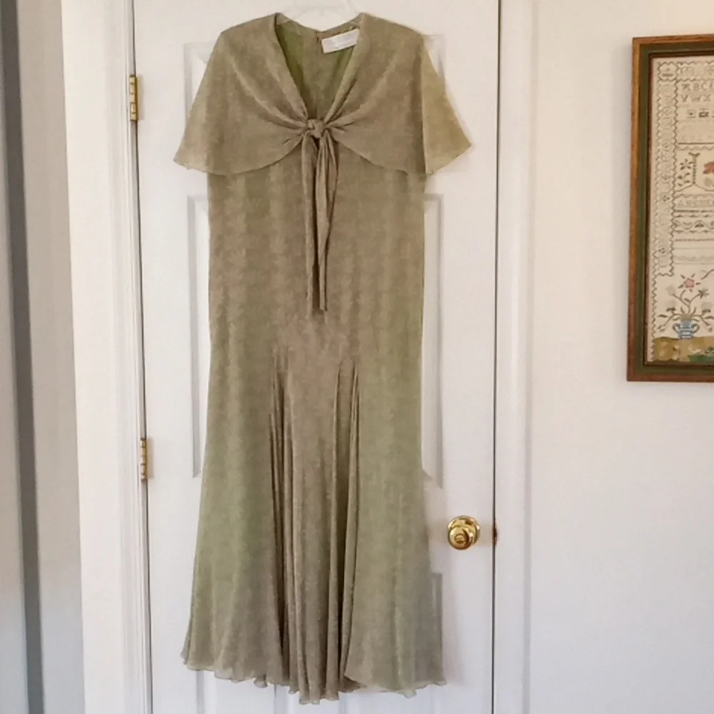 Rare 1970's Silk Anna Weatherly 1920's style Dress. - Picture 2 of 13